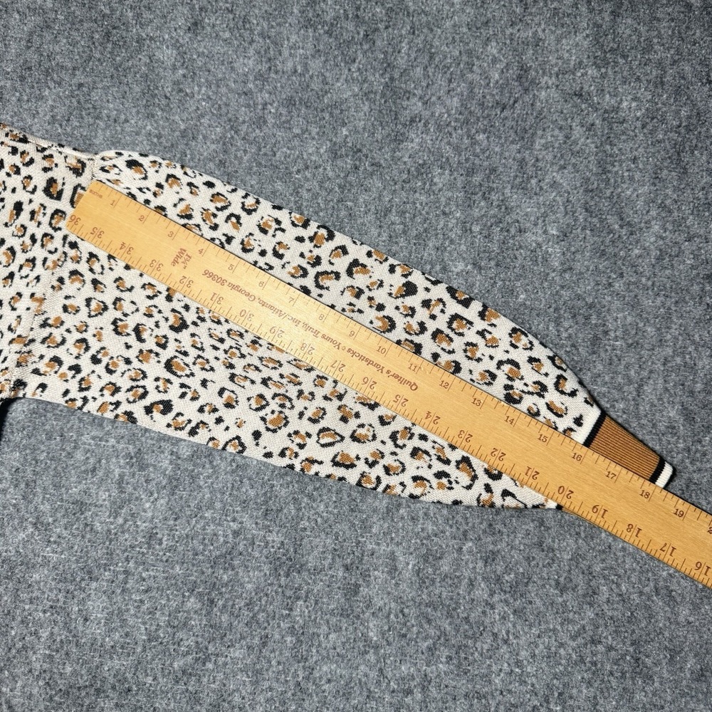 Veronica Beard Leopard Cheetah Print V-neck Pullover Sweater S Merino Wool Blend - Picture 8 of 13